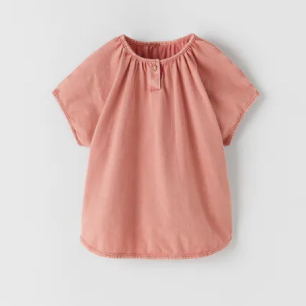 NWT Zara pink garnment dye top Size 3-4